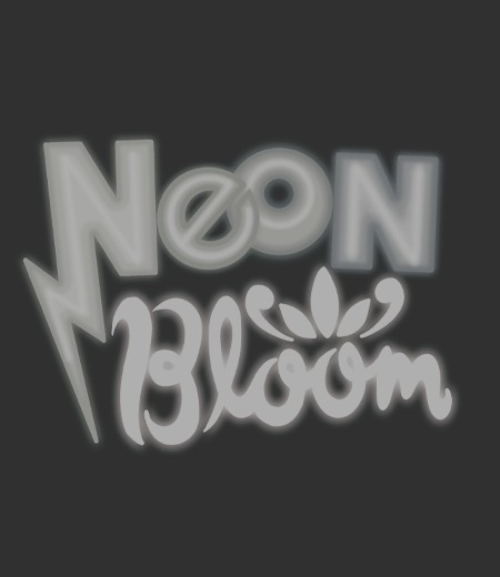 A logo with a neon sign reading 'Neon Bloom'