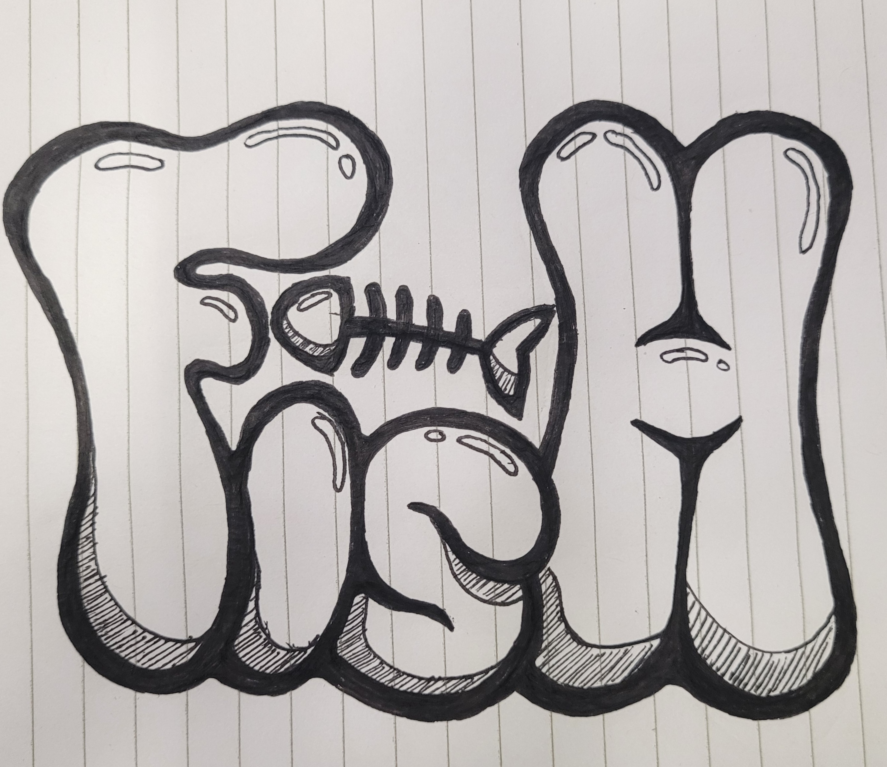 A sketch of the word 'Fish'