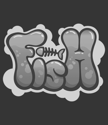 A graffiti-style logo with the word 'Fish'